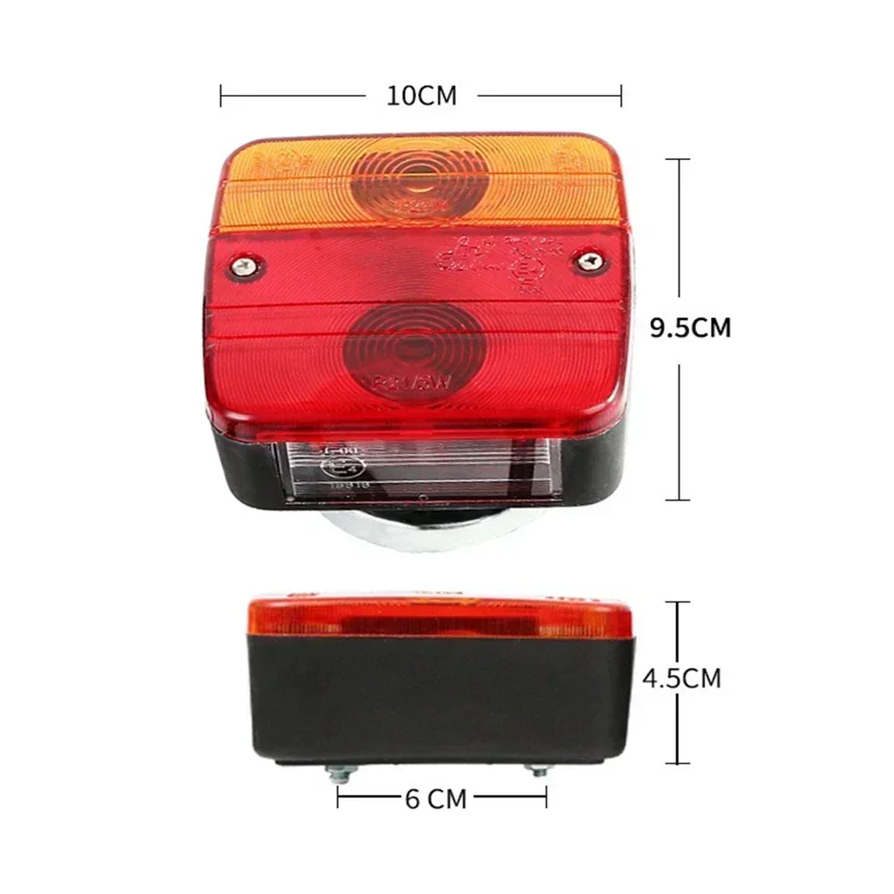 2PCS Magnetic 12V Towing Trailer Rear Tail Board Light 10m Cable 7 Pin Universal Brake Stop License Number Plate Lamp Waterproof