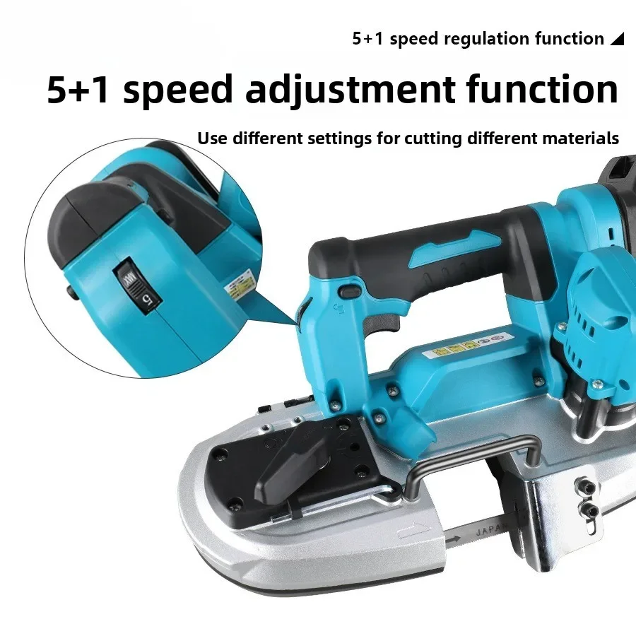 21V Brushless Cordless Band Saw, Portable Handheld Lithium Battery Band Saw Machine for Metal Wood Cutting