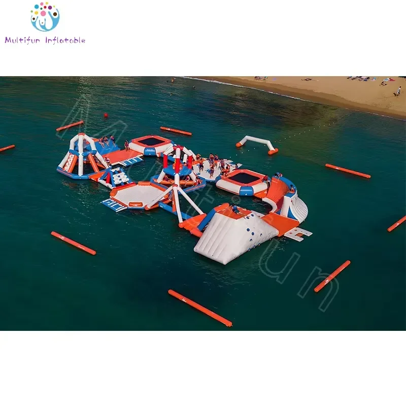 Customizable Giant Floating Water Park Inflatable Island Manufactured for Sea Occasions