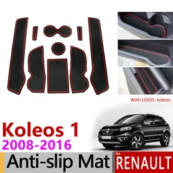 Anti-Slip Rubber Gate Slot Cup Mat for Renault Koleos 1 2008 - 2016 Samsung QM5 Accessories 2009 2010 2011 2012 2013 2014 2015