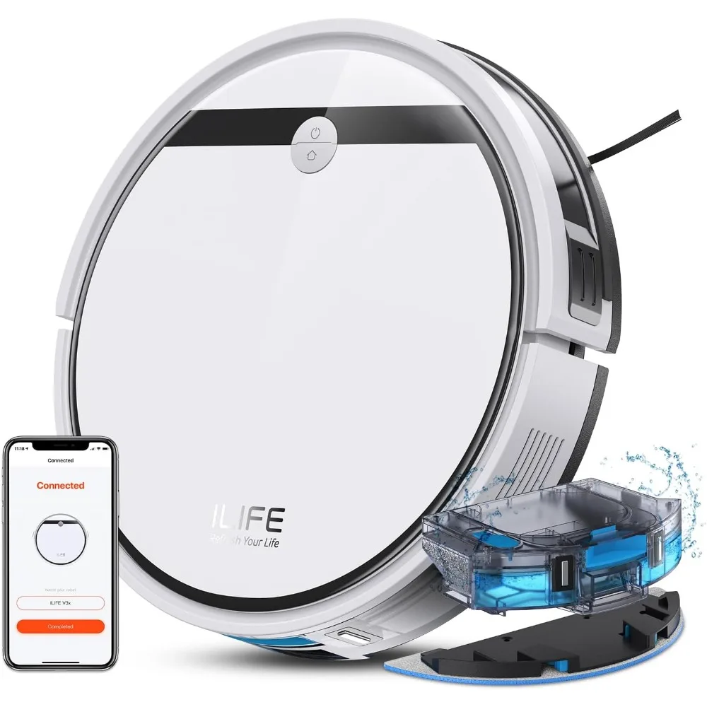 

Robot Vacuum and Mop Combo, V3s Pro Upgraded, Compatible with 2.4GHz WiFi/Alexa/Google, 120mins, 3000Pa