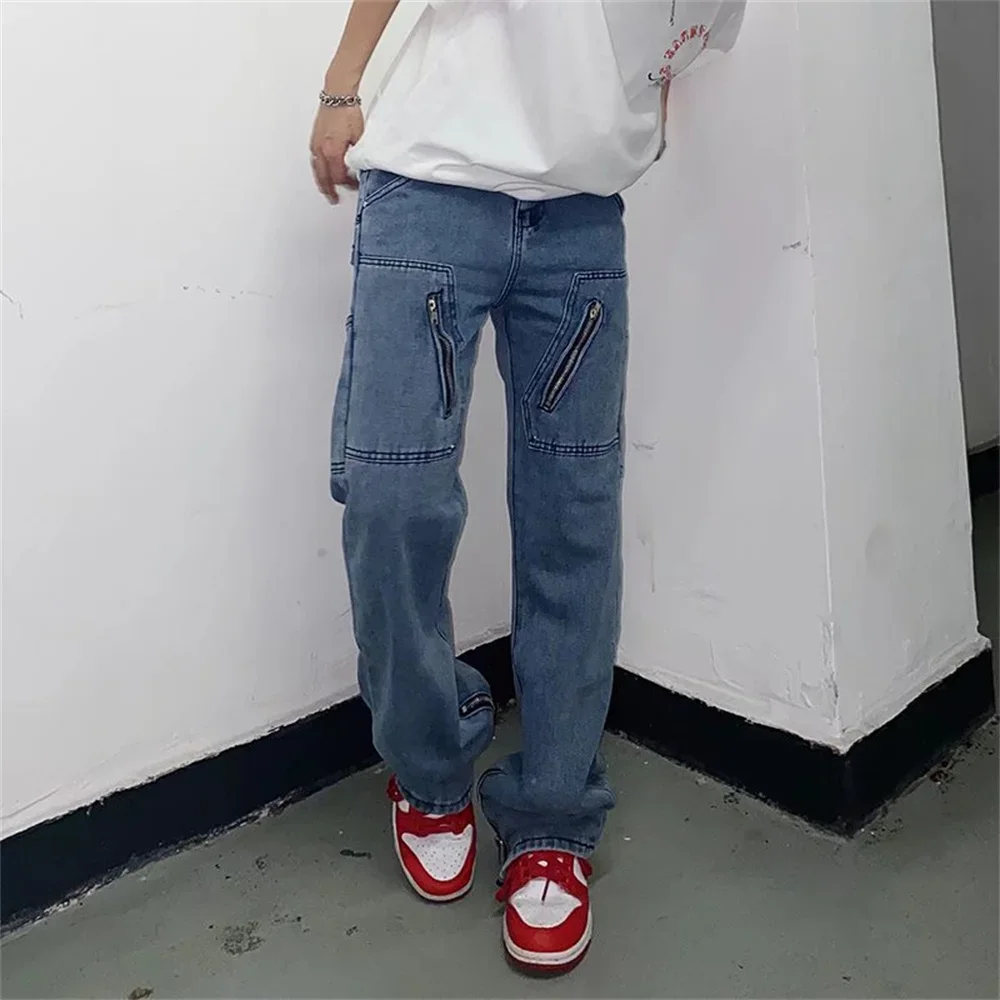 Men Jeans Wide Leg Denim Pant Loose Straight Baggy Men's Jeans Streetwear Skateboard Pants S-4XL Neutral Trousers Hip Hop Casual