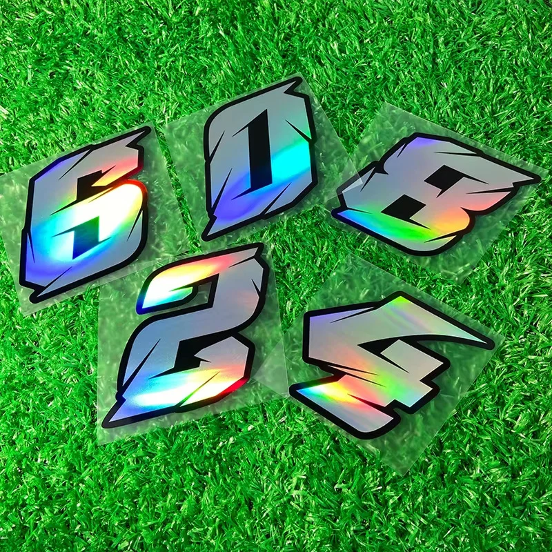 Laser 0123456789 Number Motorcycle Stickers Waterproof Motorbike Fuel Tank Fairing Side Panels Bicycle Decoration Vinyl Decals