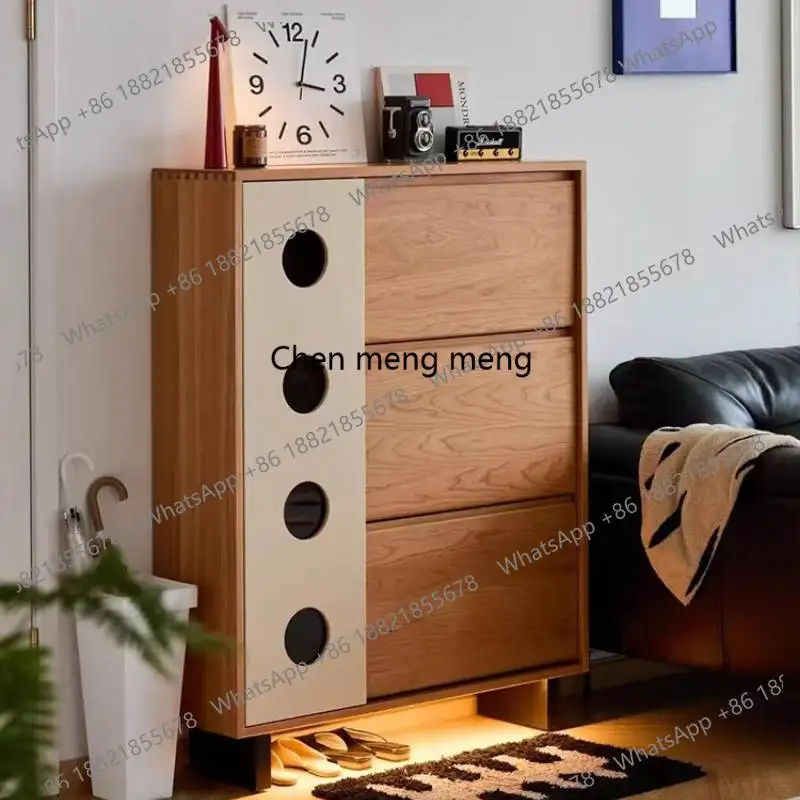 

Design Narrow Shoe Cabinet Drawer Dust Cover Solid Wood Shoe Organizer Space Saving Modern Szafka Na Buty Furniture For Home