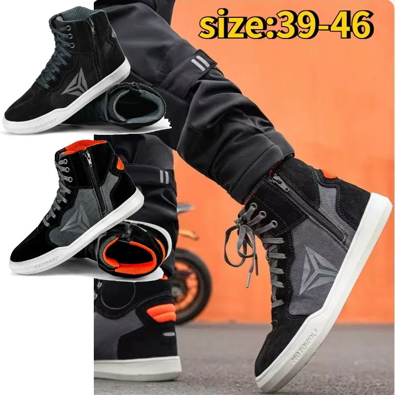 

Motorcycle Men's and Women's Four Season Riding Shoes Are Breathable Comfortable and Slip Resistant for Street Commuting