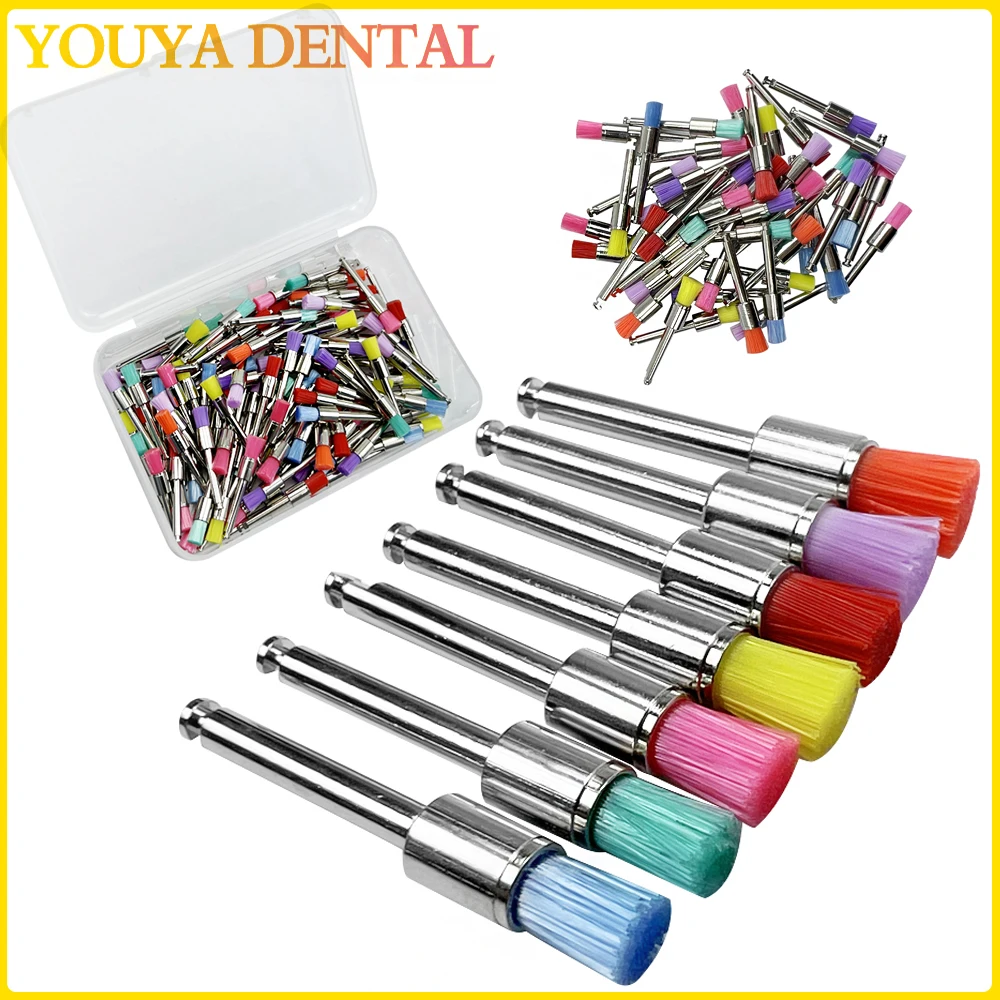 

Dental Prophy Brushes Polishing Polisher For Stain Removal And Polish Disposable Latch Type Mixed Color Plat Use 100pcs/box