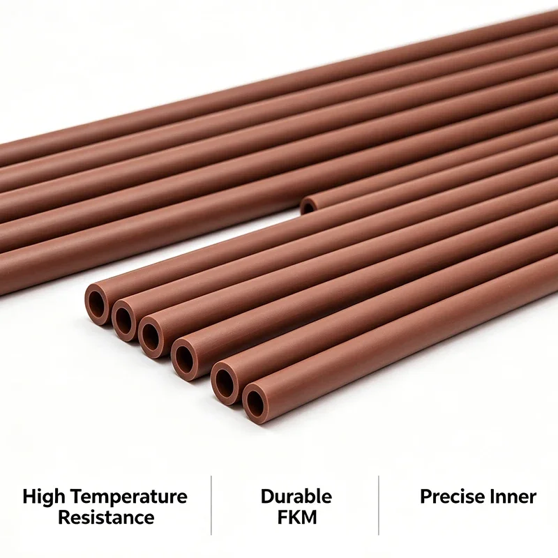 FKM Rubber Tube ID 2/3/4/5/6/7/8/10/12/14mm Oil Resistant High Temperature Acid Alkali Corrosion Fluorine Rubber Hose