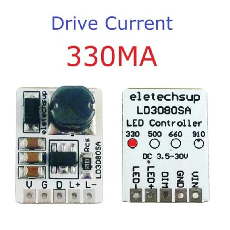 10pcs LD3080SA 20W DC 3.5-30V 330MA/500/660/910MA Step-down HB LED Driver Module