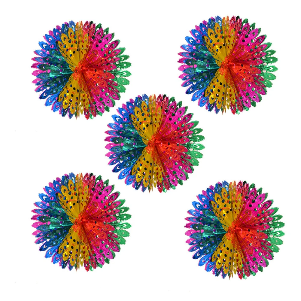 

5Pcs Christmas Garland Ribbon Ball Colorful Decorative Garland for Parties Festivals Bright Ribbon Celebration Christmas Decor