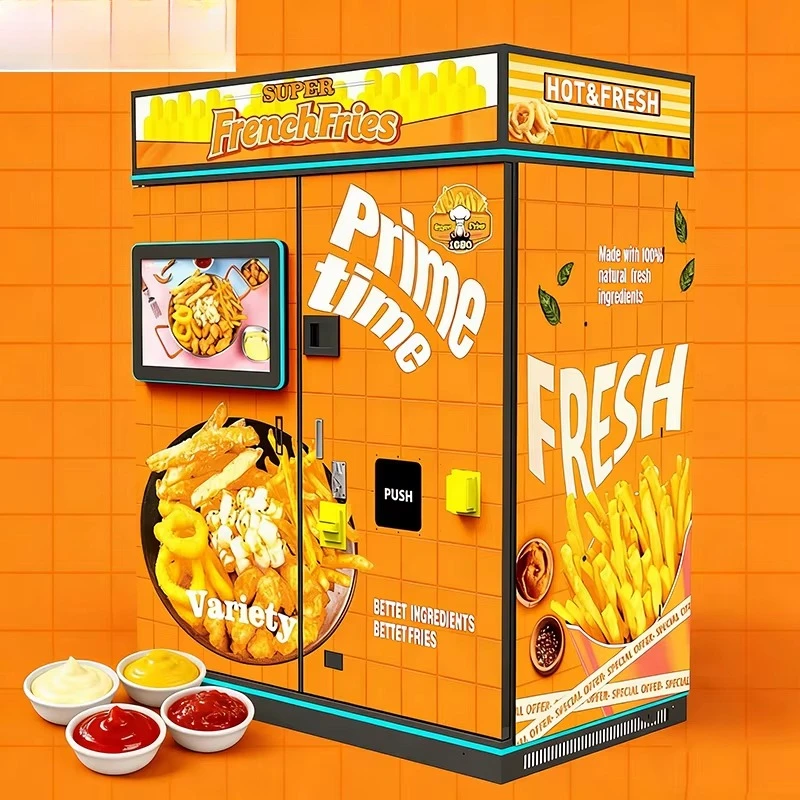 Custom Smart Touch Screen French Fry Vending Machine for French Fry Chicken Fries Potato Chip Vending Machine for Outdoor