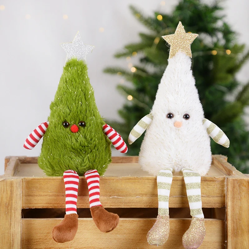 

Christmas Plush Christmas Tree Hanging Leg Doll Hanging Decoration Garden Home Xmas Decor Children Toy Navidad New Year Gifts
