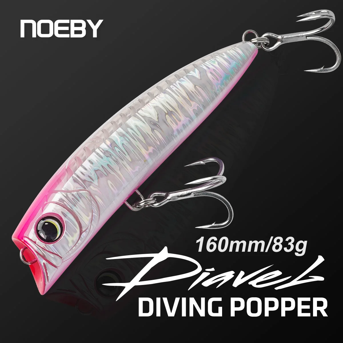 

Noeby Diving Popper Fishing Lure160mm 83g Floating Popper Surface Wobblers for GT Tuna Kingfish Topwater Big Game Fising Baits