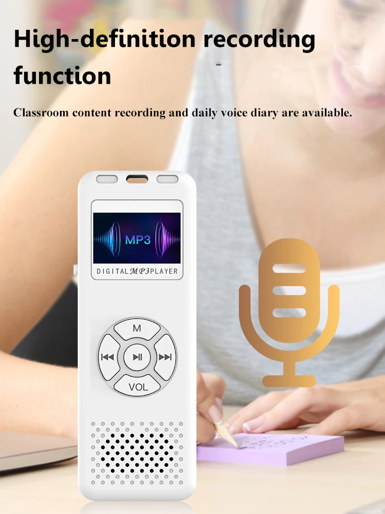 مشغل MP3 صغير للجيب محمول Hifi Sound Walkman مكبر صوت مدمج بحد أقصى 64 جيجابايت TF بطاقة مشغل موسيقى دعم تسجيل FM الكتاب الاليكتروني
