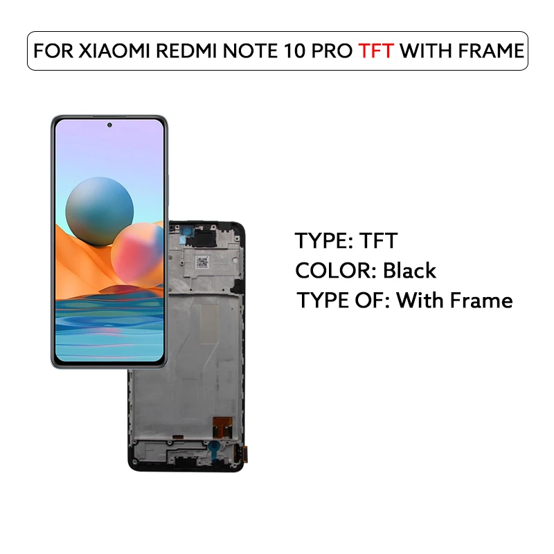 Scherm voor Xiaomi Redmi Note 10Pro M2101K6GM2101K6R Scherm Vervanging Touch Digitizer Display Assembly LCD AMOLED Scherm Onderdeel