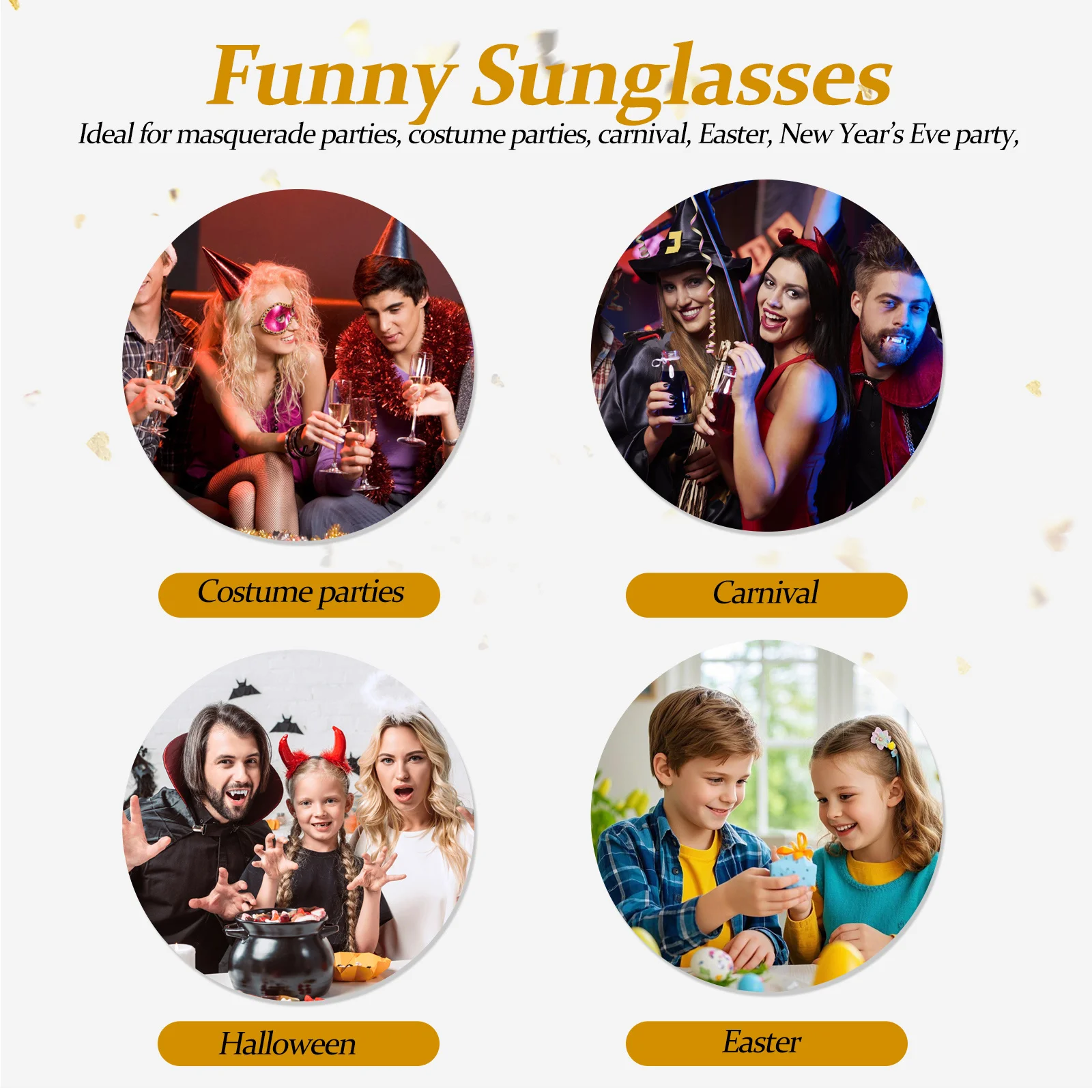 6 قطعة نظارات مضحكة للأنف الكبير زي حفلة الهالوين الدعائم توهج مصباح ليد حتى النظارات الشمسية لحفلة تنكرية كرنفال عيد الفصح ناي #5