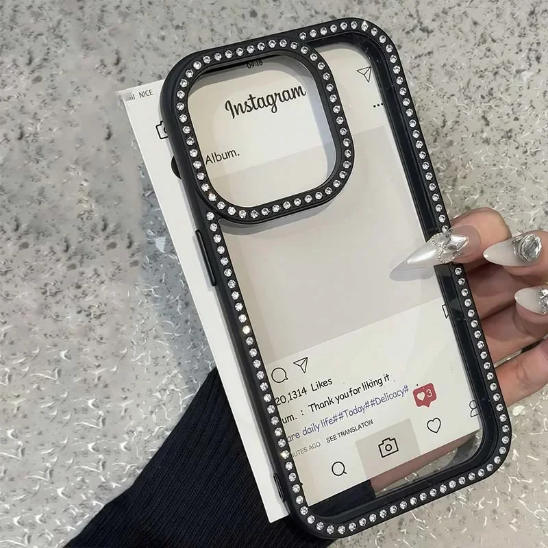 

Роскошный чехол для телефона со стразами и блестками и бриллиантами для iPhone 17, 16, 15, 14, 13, 12, 11 Pro Max 16 Plus 16e 17, противоударный чехол-бампер