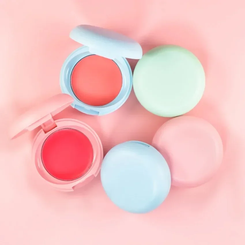 Custom Monochrome Macaron Container Blush Powder&Cream Natural Blush Palette Mineral Easy To Wear Portable Face Bulk Makeup