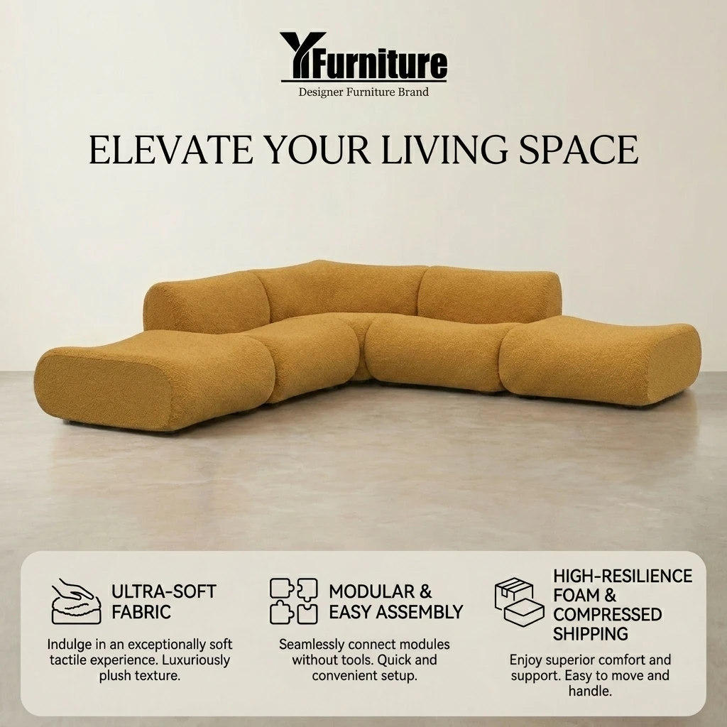 Wholesale Durable CE Certified Sectional Sofa-Eco-Friendly Modular Fabric Sofa for Apartment & Villa Living Rooms