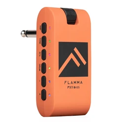 FLAMMA Bass-amplificador de auriculares de modelado portátil, amplificador de auriculares con 28 ranuras de tambor, modelos de 7 amperios, efectos integrados, 5 tonos de Color