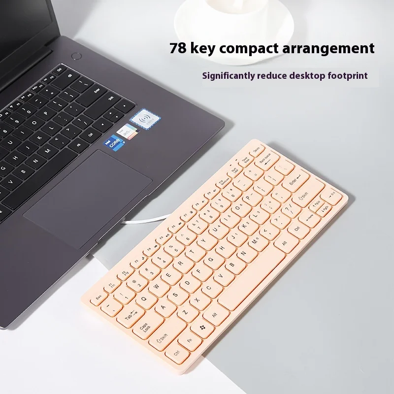 YOAINGK1000 Chocolate 78 Key Mini Wired Keyboard Multimedia Lghtweight Portable Laptop USB External Conn ection Office Halloween