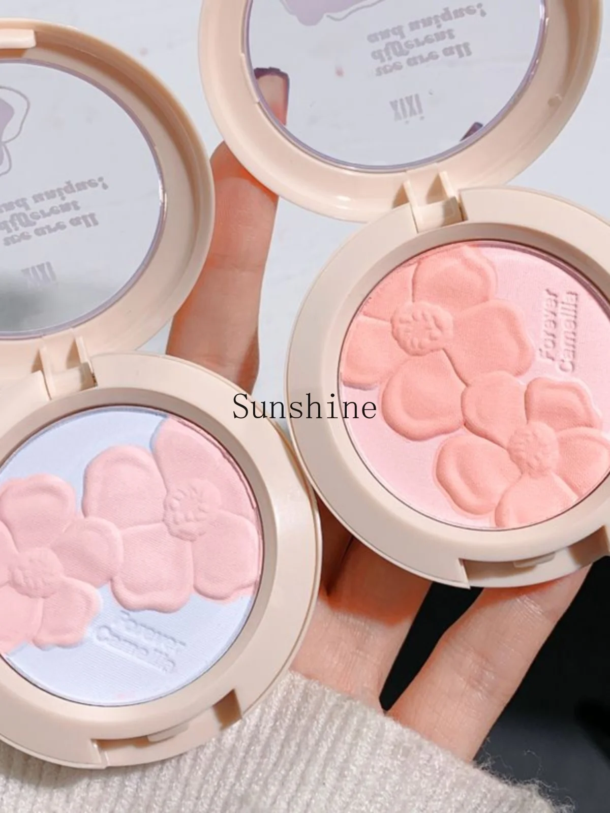 Pure desire cute waterproof and sweat-proof plain face whitening natural high-gloss grooming blush disc