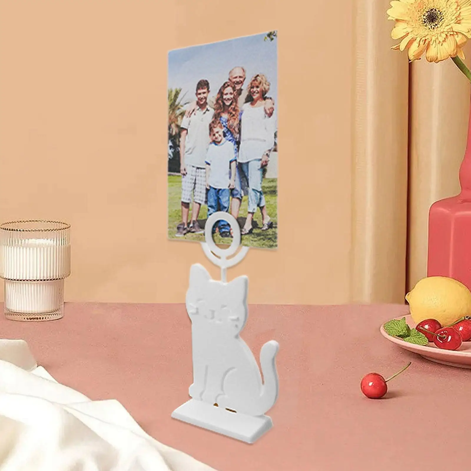 Soporte en forma de gato, Clip para fotos, menú, Clip para tarjetas de papel, decoración, mesa de boda, soporte para números para banquete, fiesta, notas en casa, eventos, cafetería