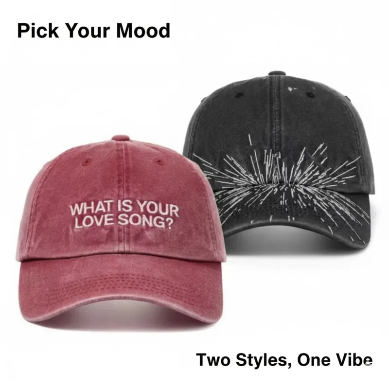 

Hat “What Is Your Love Song” Y2K Embroidery Baseball Cap Korean Style Letter Print Concert Hat Trend Streetwear Unisex Cap New