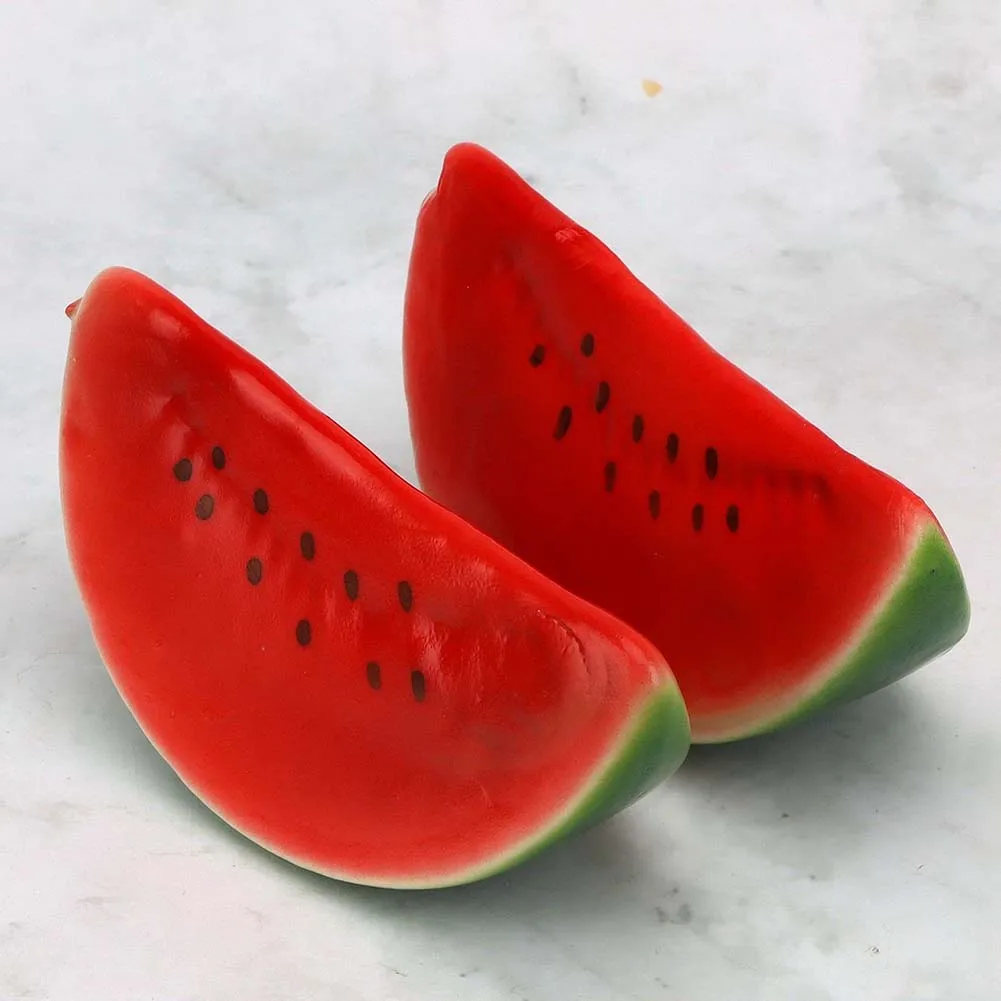 Uso Versatile nuovissimo realistico frutta artificiale simulato fette di anguria decorativa festa decorazione della casa fetta di anguria