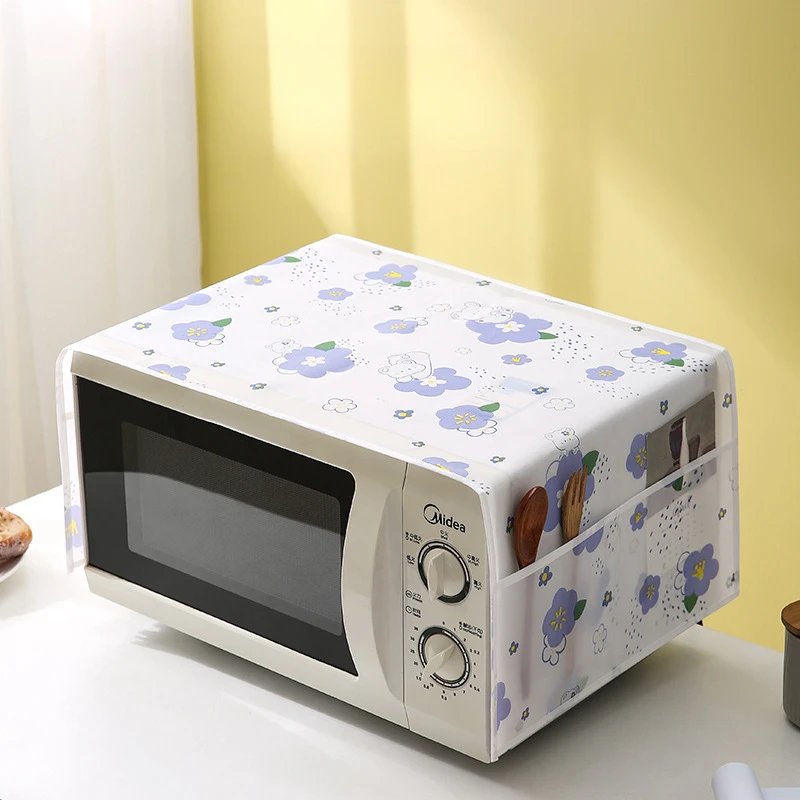 

Waterproof Microwave Oven Covers Side Storage Pockets Smooth Surface Multi-color Kitchen Hood Household Appliances New