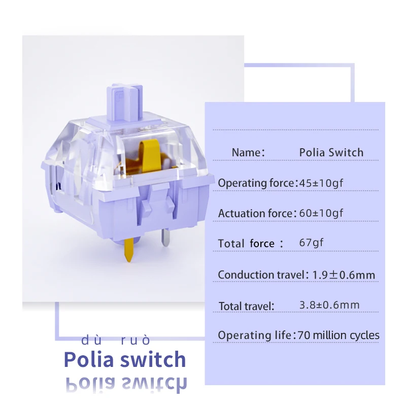 1/3/5 Stück Kailh Polia Tastaturschalter Spielmaschine Tastatur DIY Schalter RGB/SMD MX Schalter Advance Tactile 3ins – Detail 3