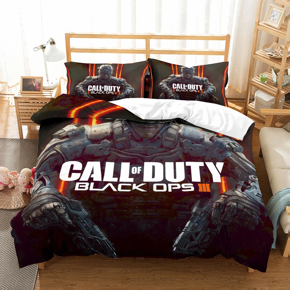 High Quality CALL DUTY Game Pattern Printed Duvet Cover with Pillow Cover Bedding Set  3D Bed Set for Bedroom Decor