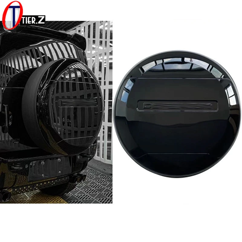 غطاء إطار احتياطي للسيارة لاند روفر ديفندر 90 110 نمط تحويل ABS البلاستيك عجلة قذيفة الإطارات اكسسوارات التصميم الأسود