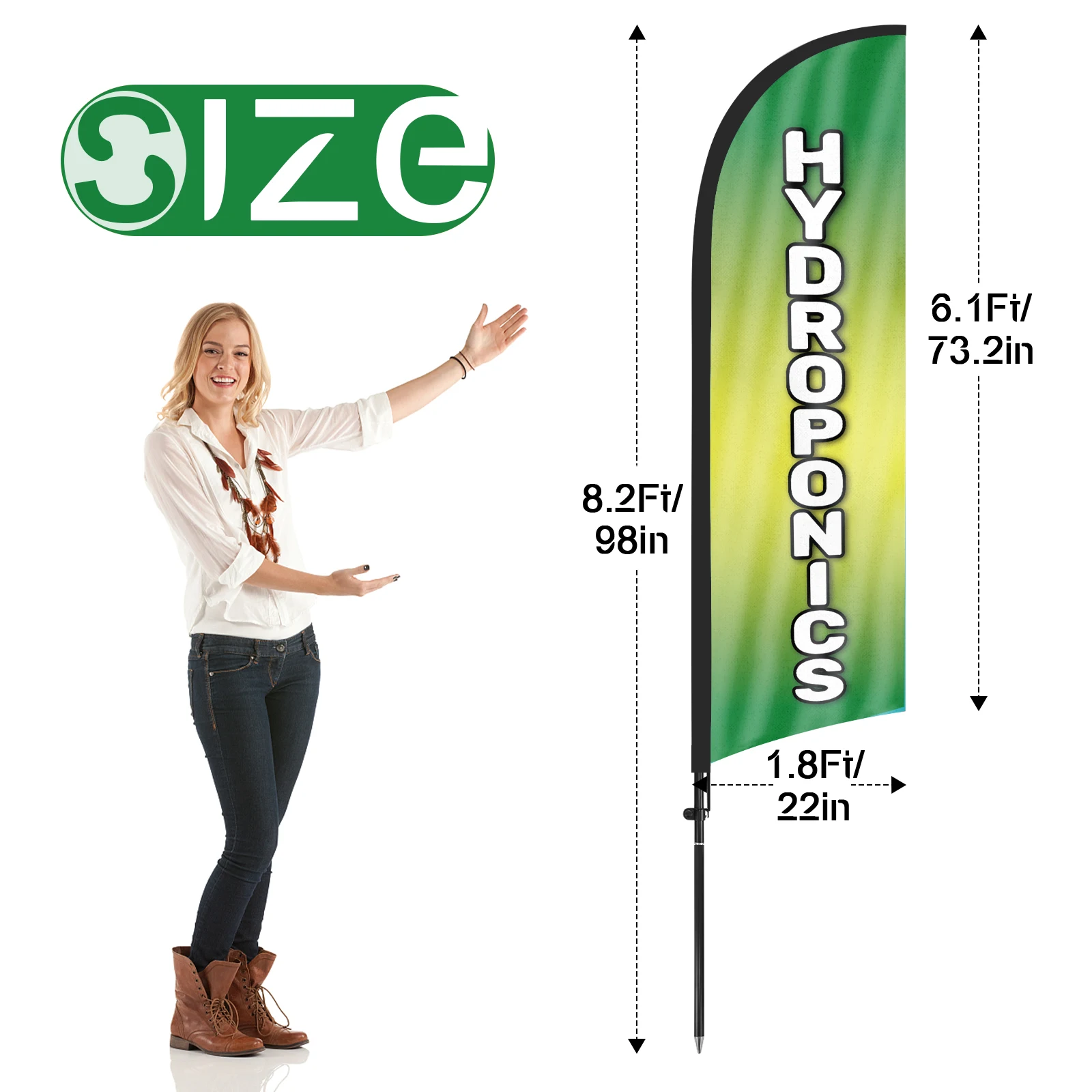 FSFLAG 1PCS 280CM The Hydroponics Feather Flag with Flagpole Advertising Outdoor Banner Decoration for Business and Storefront