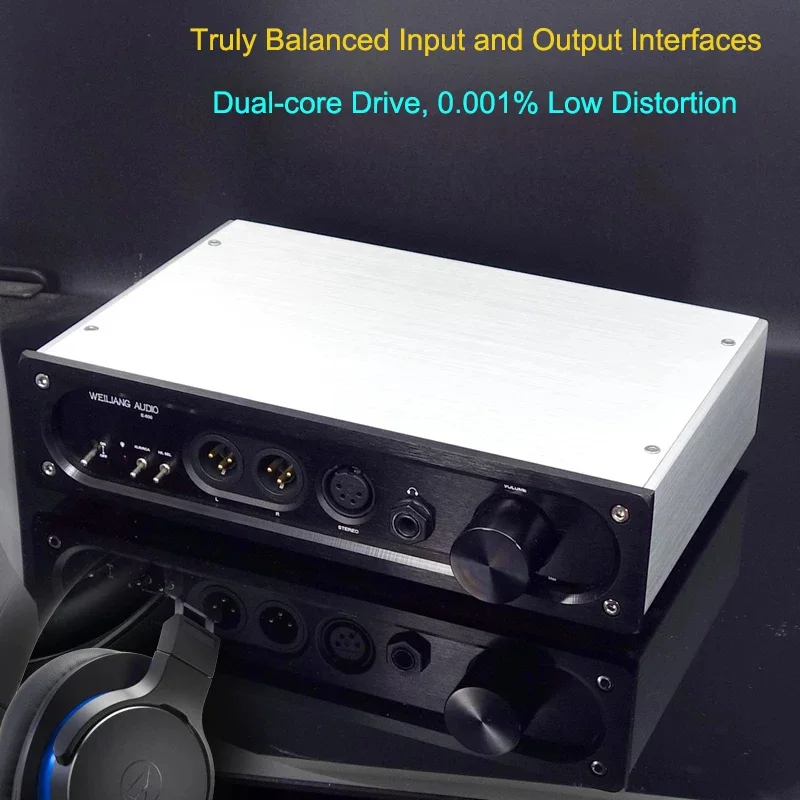 

BRZHIFI Audio E600 Fully Balanced Dual Core Low Distortion Headphone Amplifier Home theater Lossless Stereo HiFi Earphone Amp