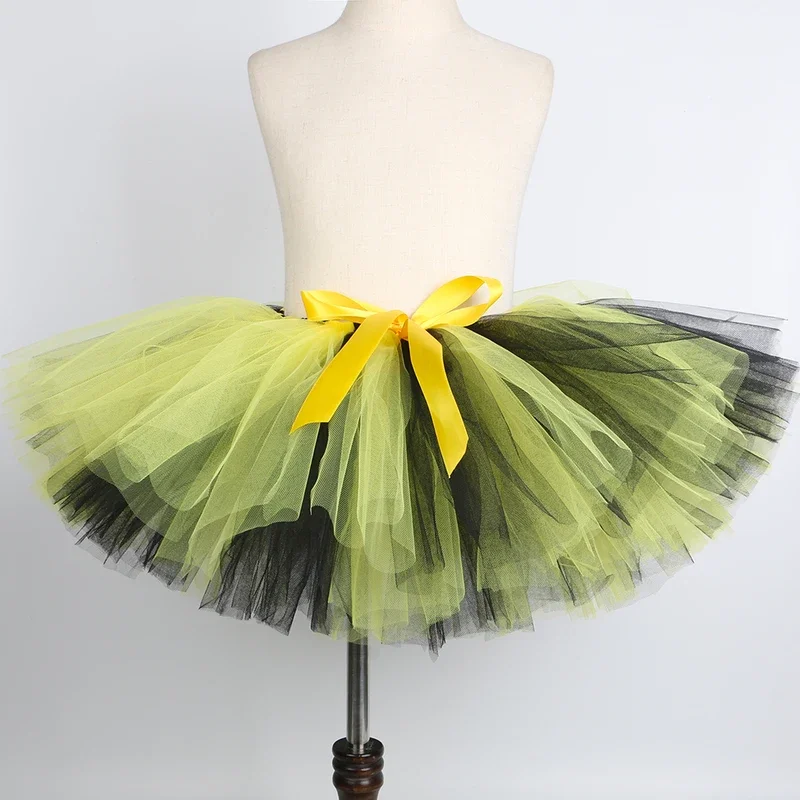 Little Bee Tutu Skirt for Girls Fluffy Tulle Mini Skirt with Wings Set Kids Halloween Party Honeybee Costume Toddler Baby Tutu