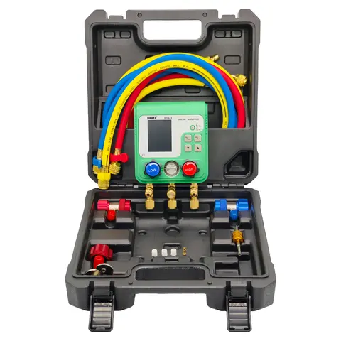 전자식 에어컨 냉매 불소 측정기 진공 압력 게이지 디지털 매니폴드 게이지