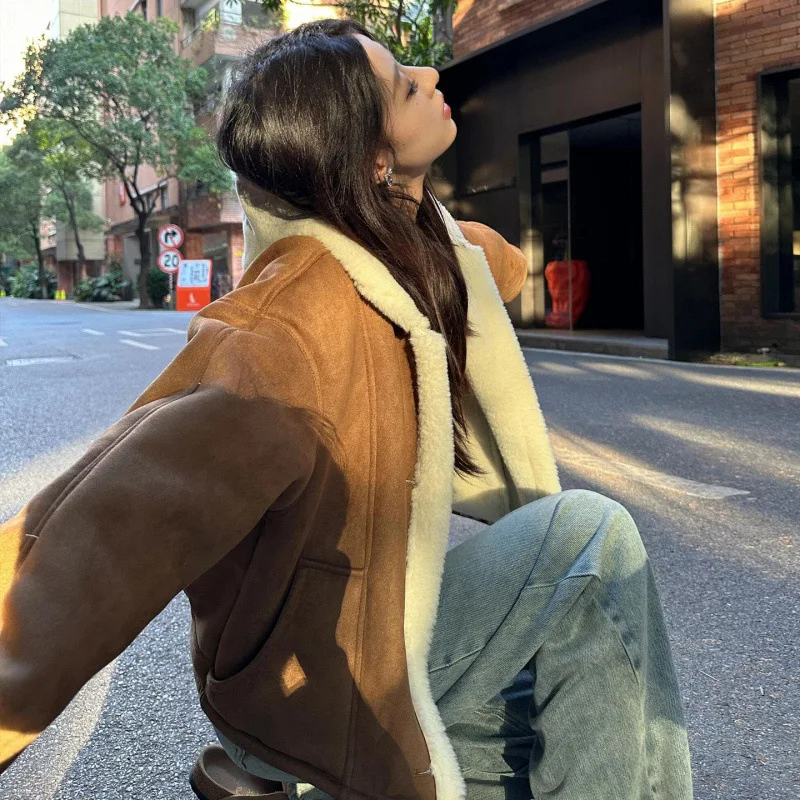 Manteau d'hiver écologique pour femme, veste en fourrure d'agneau, manches longues, capuche, Ultra-fin, cuir intégré et fourrure, élégant pour les déplacements