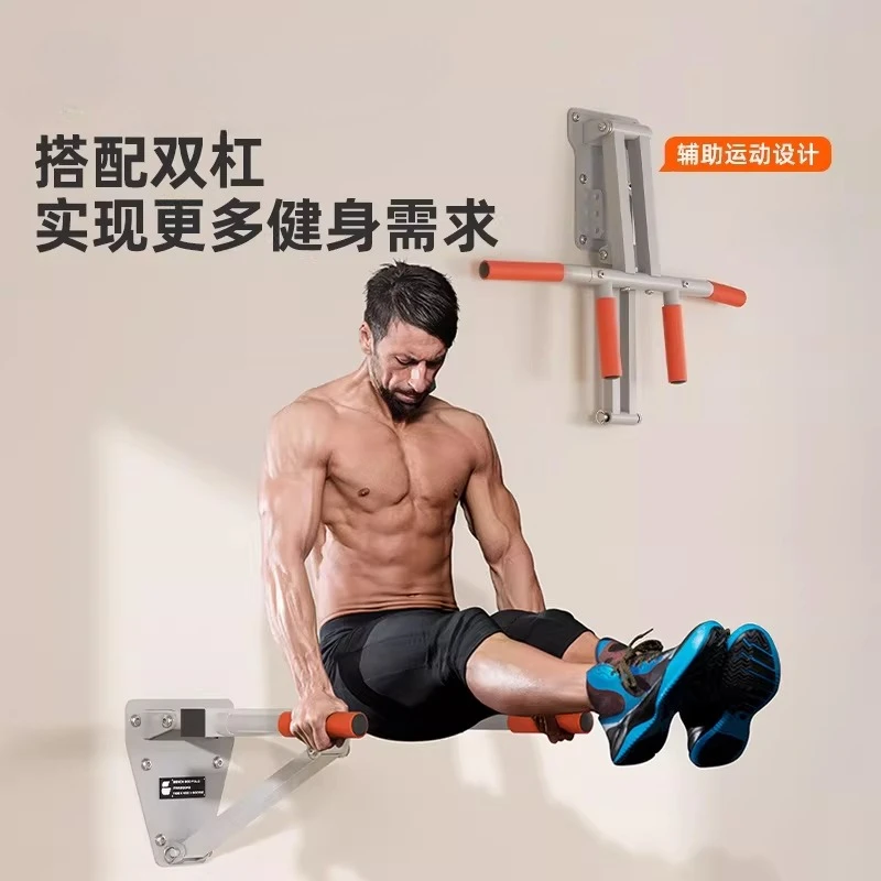 Wall Mounted Pull Up Bar for Home Gym - Heavy Duty Chin Up Bar with Extra Long Grip, Indoor Fitness Equipment for Weight Loss •