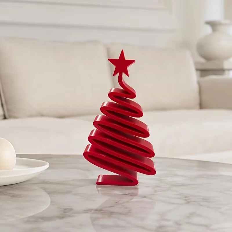 Modern Elegant Minimalist Christmas Tree Desktop Ornament Small Festive Home Decor Accents for Holiday Decoration