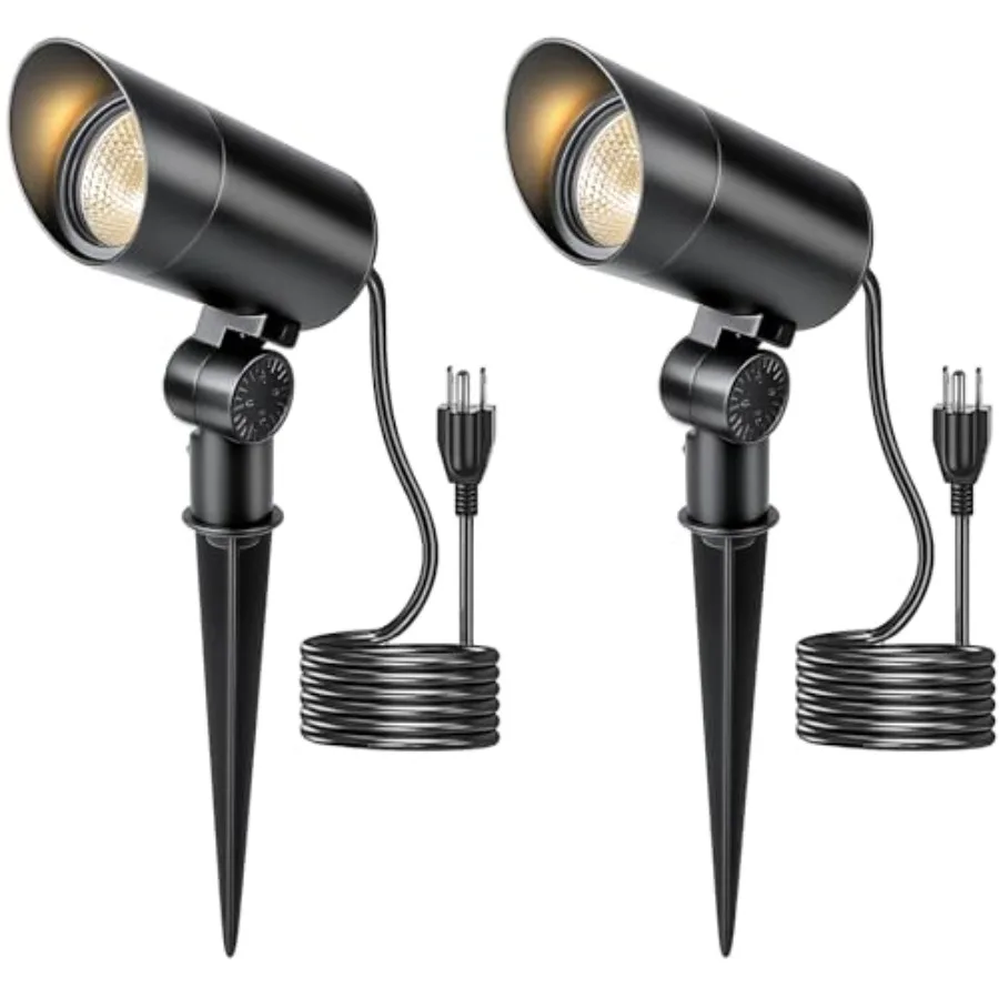 

Pack 30W Outdoor LED Spot Lights 0V Plug in Flag Pole Light 3000LM 3000K Warm White Waterproof Landscape Spotlight for Yard Gar