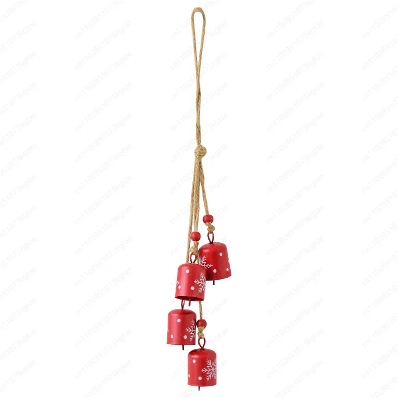 New Christmas wrought iron snowflake bell string can ring decoration hanging string Christmas tree pendant Christmas decoration