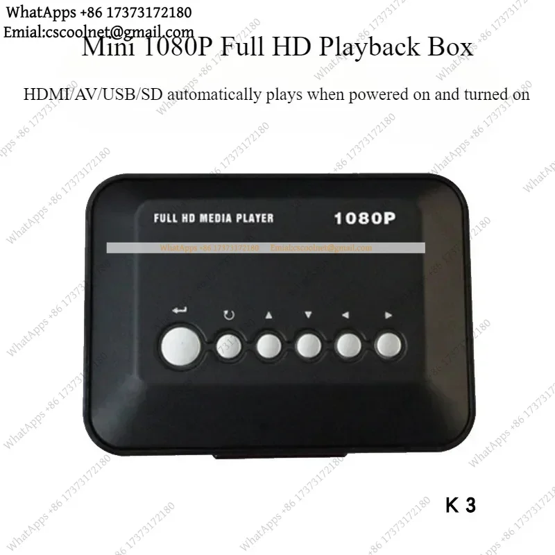 k3 1080P HD Media Player HDMI VGA USB SD Card Hard Drive Automatic Loop Video Player for Digital Signage Advertisement Display