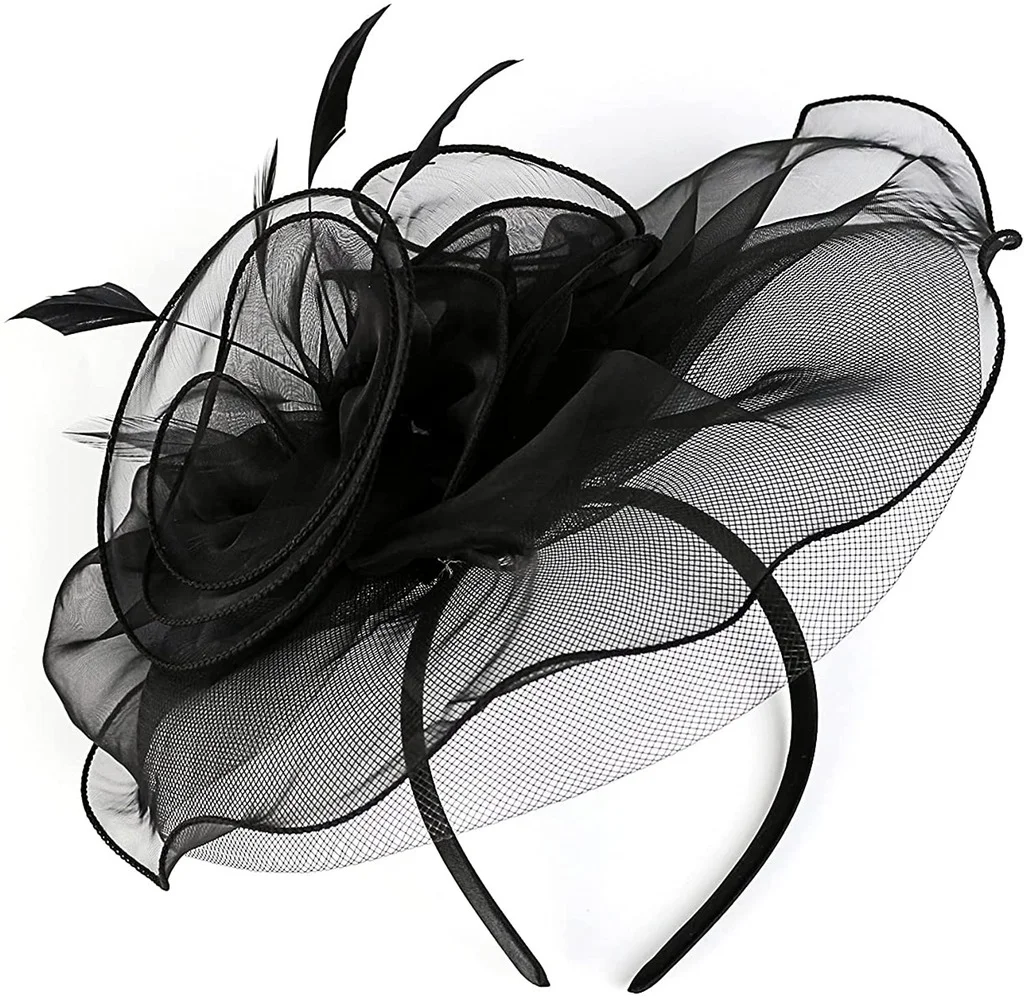 Tea Party Fascinator Hat Feather copricapo velo Flower Wedding Derby Hat per Cocktail BalHorse Racing Festival fascinator