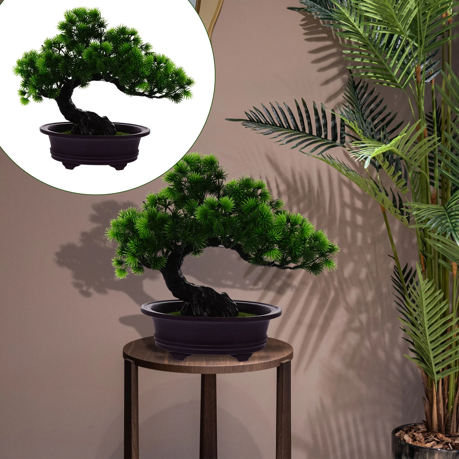 Artificial Pine Potted Artificial Green Plant Flower Tabletop Decorations Japanese Cedar Bonsai Tree  Artificial Bonsai Pine