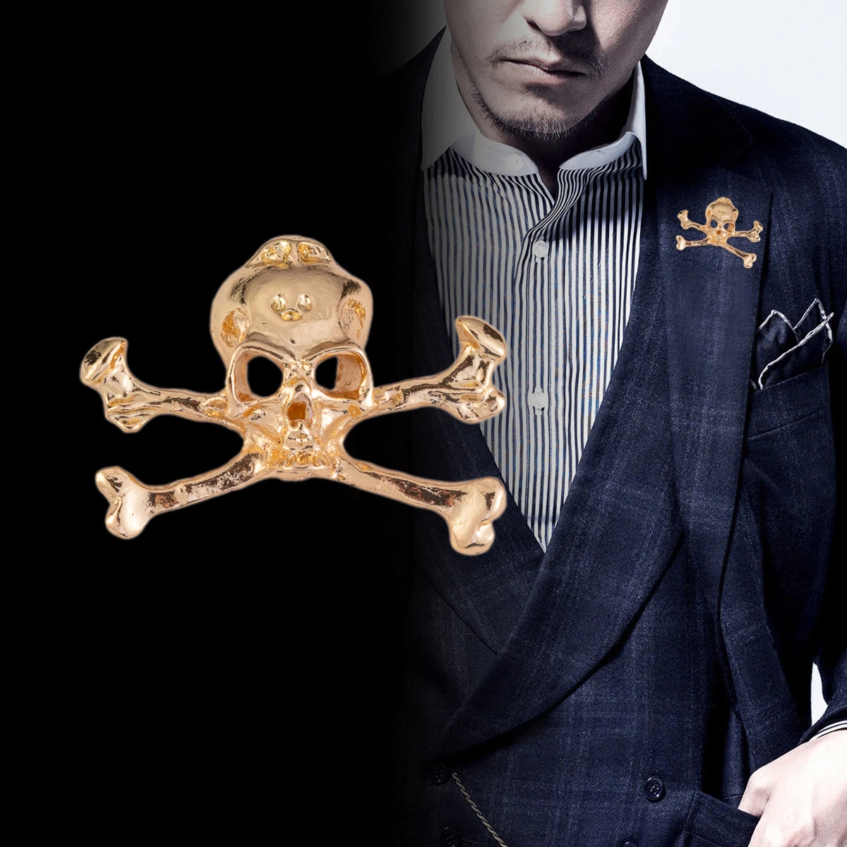 Retro Metal Punk Skull Brooches for Women Men Fashion Lapel Pins Backpack Hat Jewelry Clothing Decoration Accessories