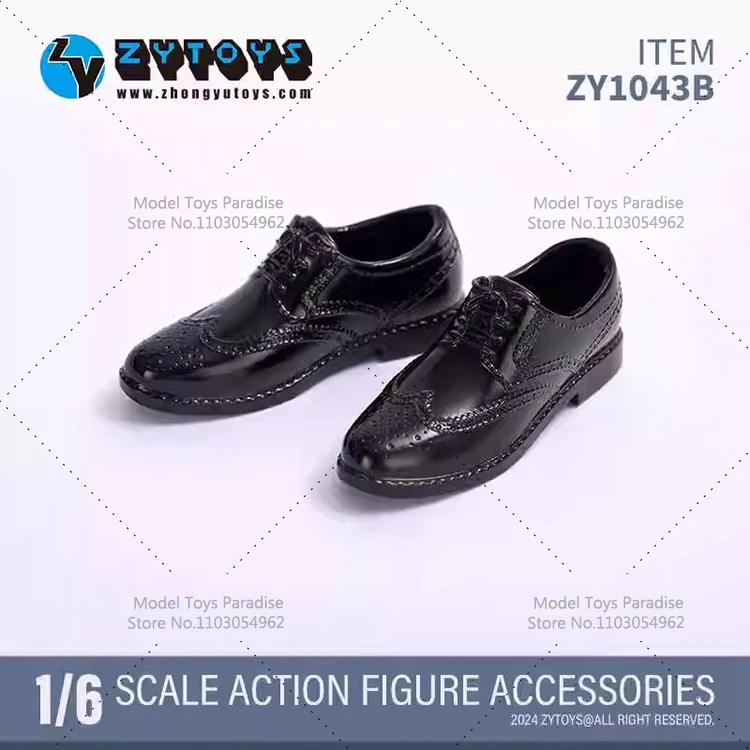 ZY1043 1/6, zapatos de cuero de negocios para soldado para hombres, zapatos Brogue huecos, accesorios de modelo aptos para cuerpo de figura de acción de 12 pulgadas