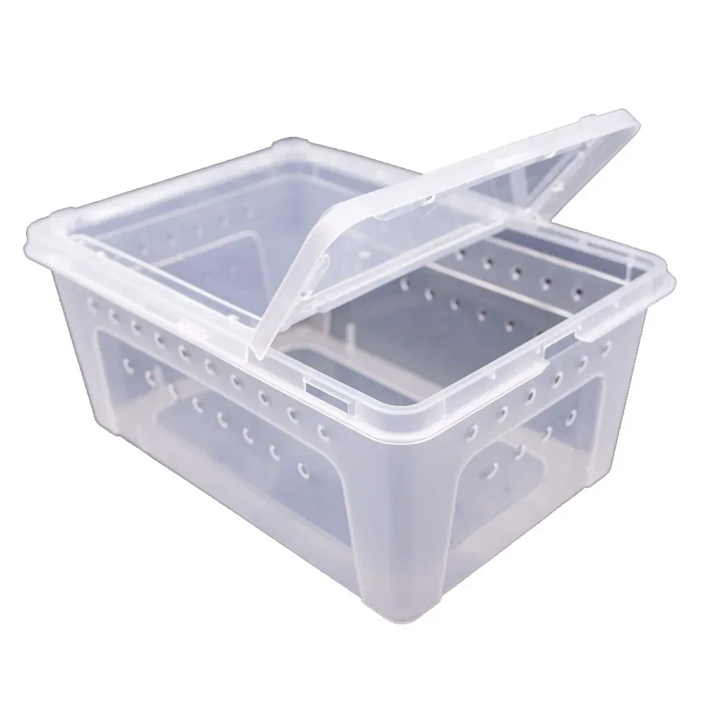 

Reptile Large Plastic Feeding Box Terrarium, Reptile Travel Habitat Box For Gecko Frog Spider Snake Lizard Scorpions