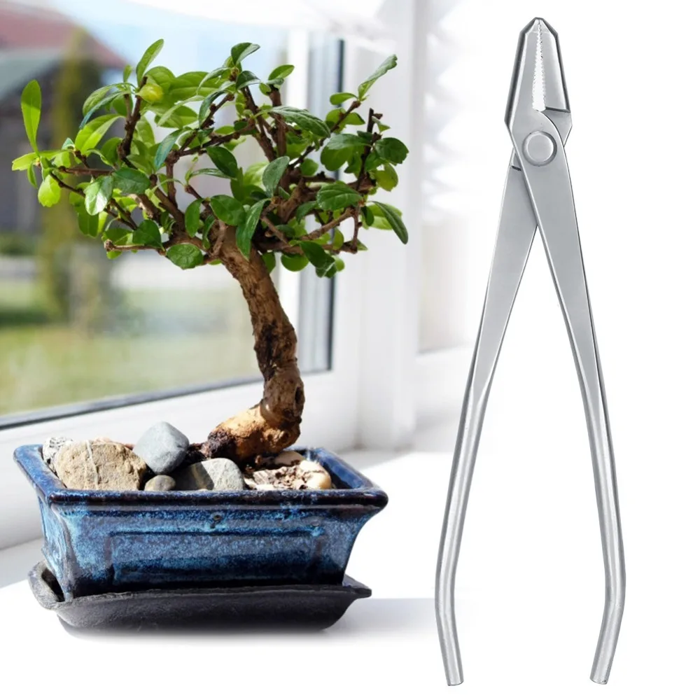 Solid Stainless Steel Bonsai Tools Silver Precise Handling Jin Pliers Ergonomic Grip Handle Knob Cutter Horticulture