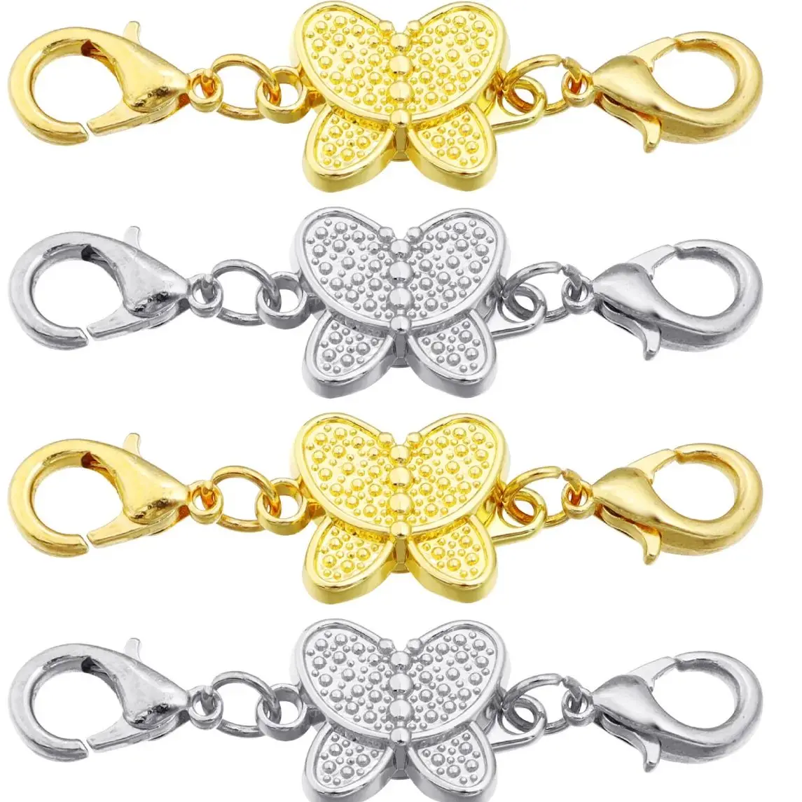 

5Sets Butterfly Shape Magnetic Clasps With Lobster Buckle Clasp Connectors For DIY Bracelet Necklace Jewelry Making Accessories