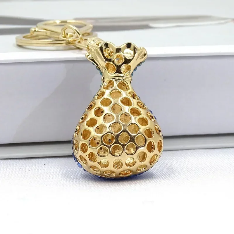 3D Dollar Bag Shaped Women\'s Bag  Accessories Rhinestone Key Chain Fashion Pendants Party Favors Car Keys Decoration Accessory